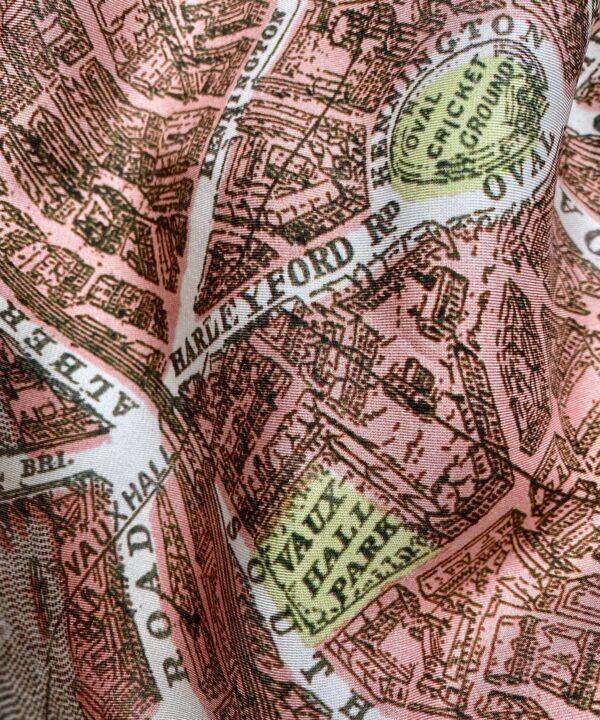 London streets from a vintage map of our capital, printed onto a luxury silk twill scarf.