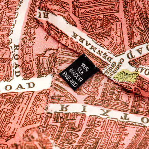 A vintage map of London printed onto a luxurious 100% silk scarf.