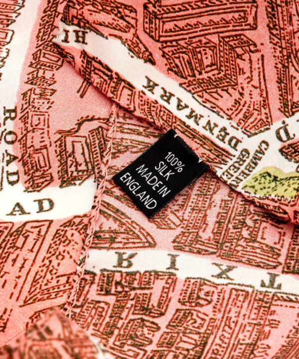 A vintage map of London printed onto a luxurious 100% silk scarf.