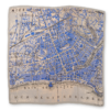 Blue silk scarf depicting a vintage map of Nice on the Côte d'Azur in the south of France.