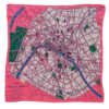 A map of Paris print pink silk scarf.