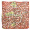 A blush pink silk scarf depicting a vintage city of London map print.