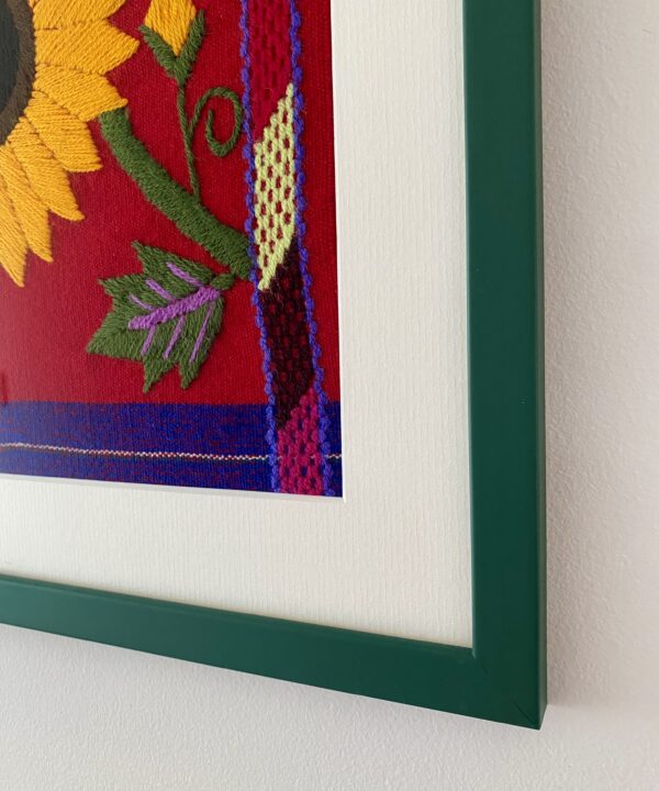 Corner frame detail in green.