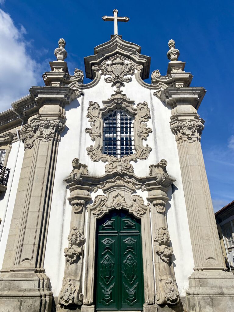 Decorative architecture on religious buildings in Viana Do Costelo, northern Portugal.