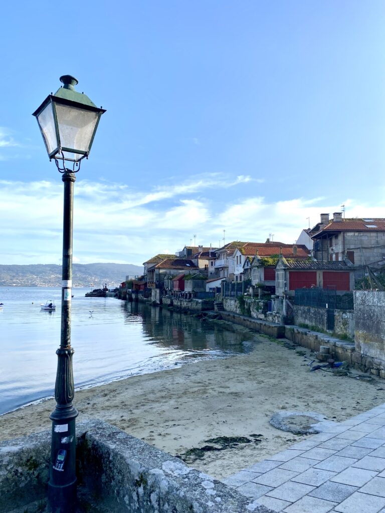 A view towards Combarro, an historic fishing village in Spanish Galicia.