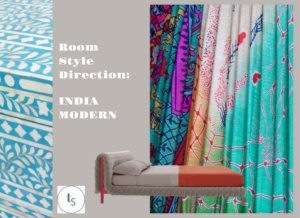 A modern Indian bedroom scheme mood board by Telescope Style.