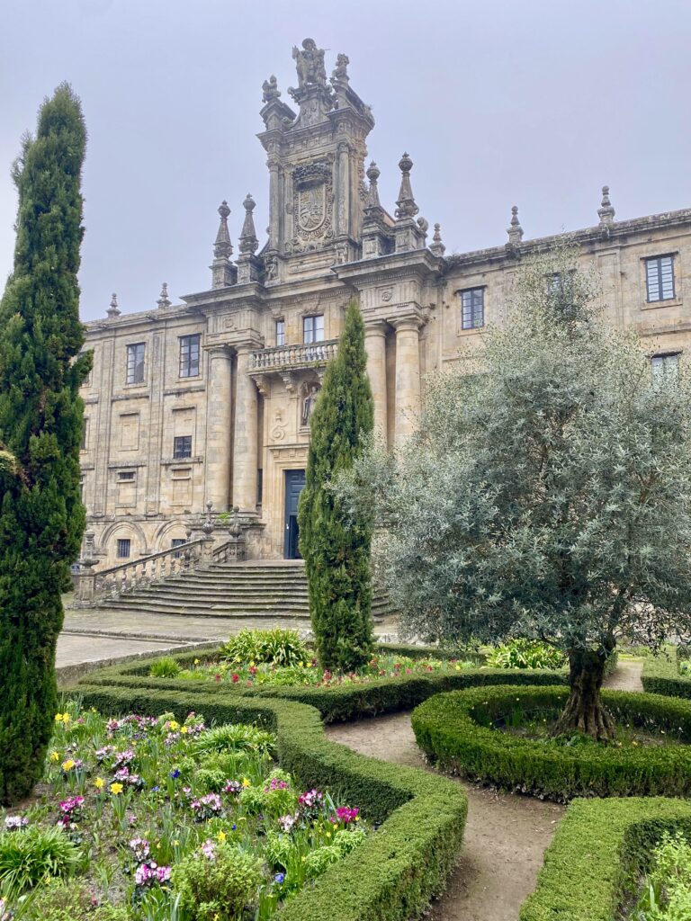 The facade of the San Martín Pinario monastery in Santiago De Compostela.