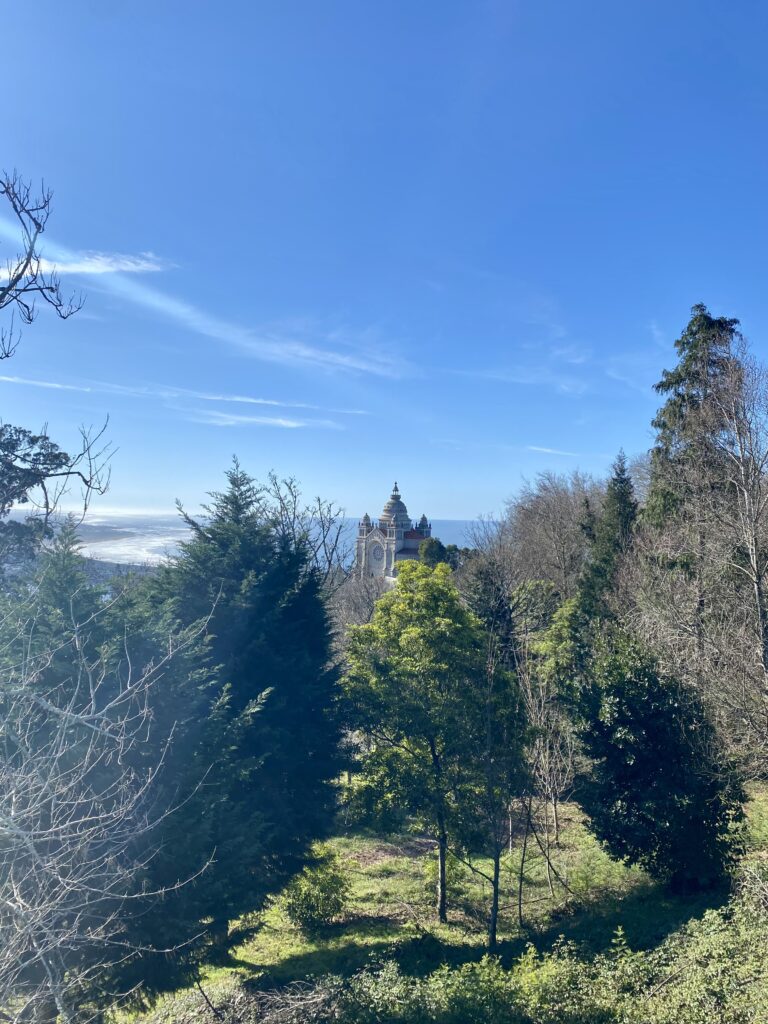 A view towards the Santa Luzia church in Viana Do Costelo, northern Portugal.