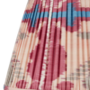 A deep pink silk Ikat lampshade with blue and neutral accents.