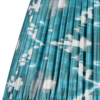 Teal silk Ikat lampshades.