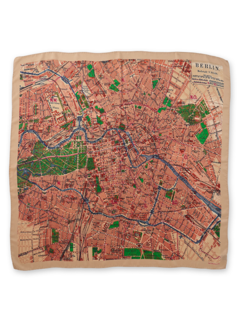 A vintage Berlin map on a luxury silk scarf.