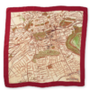 A vintage Edinburgh map printed onto a luxury silk scarf in beige, green and burgundy colours.