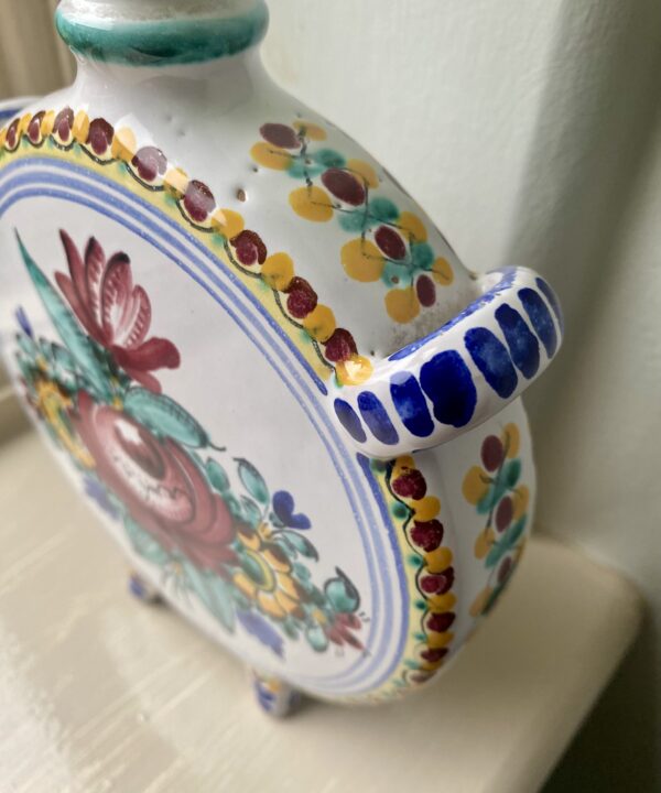 Pretty handles on a hand-painted Portuguese bud vase.