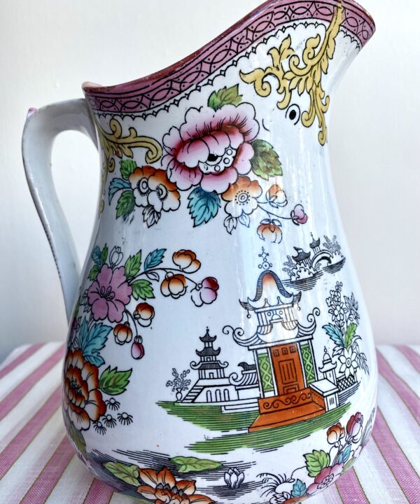 Pretty, colourful patterns on a vintage pitcher.