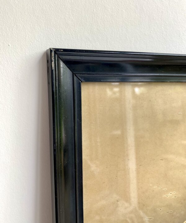 Black vintage frame detail on a Japanese art print.