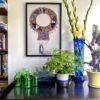 An interior vignette for a dining room inspired by the bold colours of Kenyan Maasai beadwork.