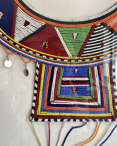 Boldly-colourful Maasai beadwork detail.