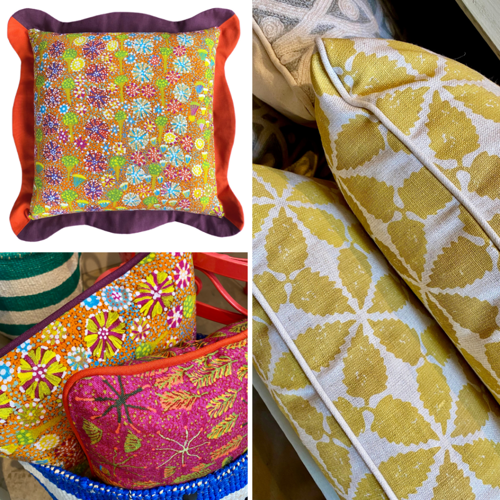 Designs By Origin colourful cushions.