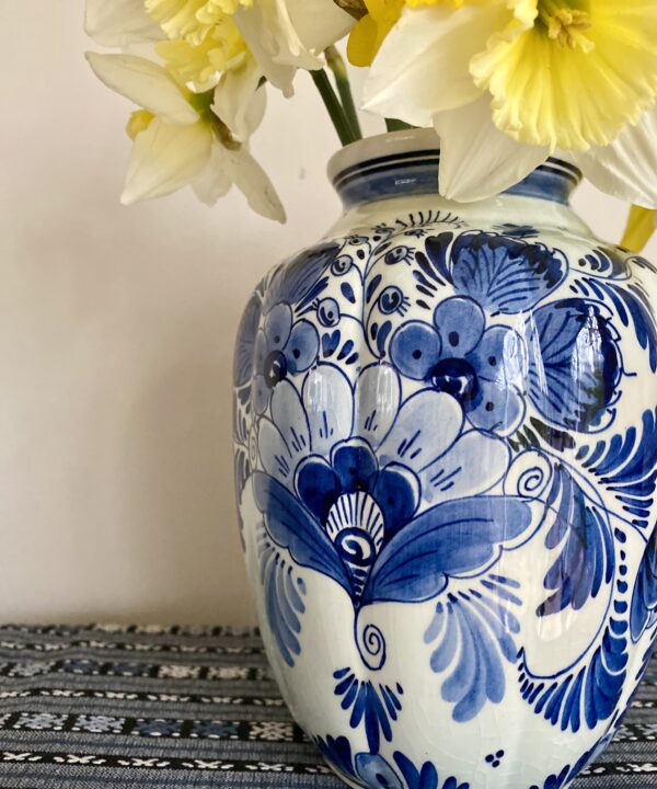 Floral hand-painted vase.