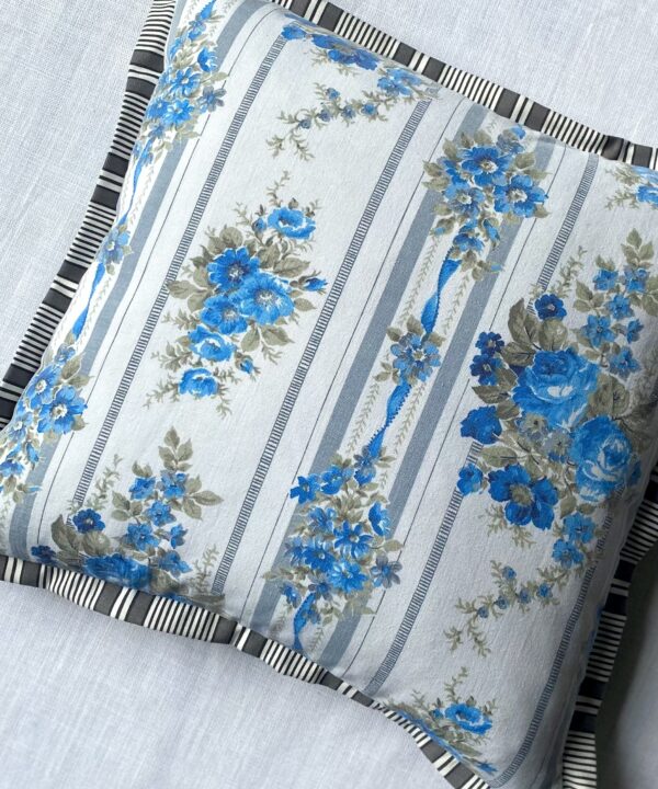 Vintage French floral linen cushions