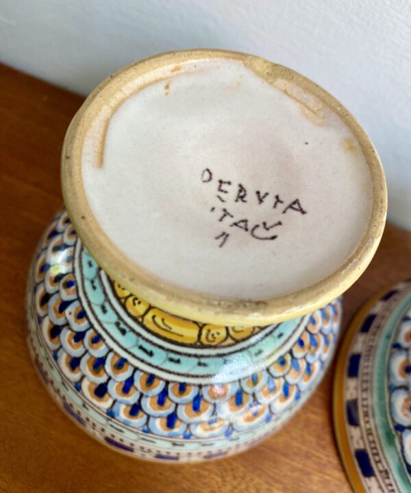 Italian back stamp on a vintage pottery dish.