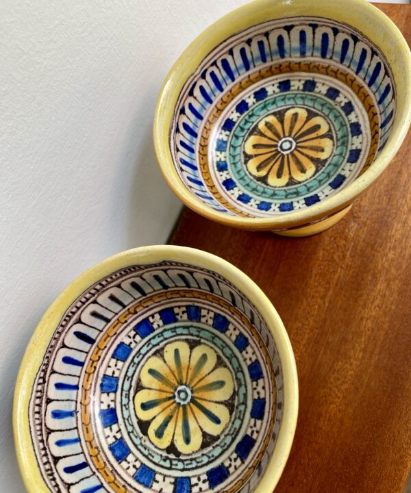 Two miniature Italian footed dishes.