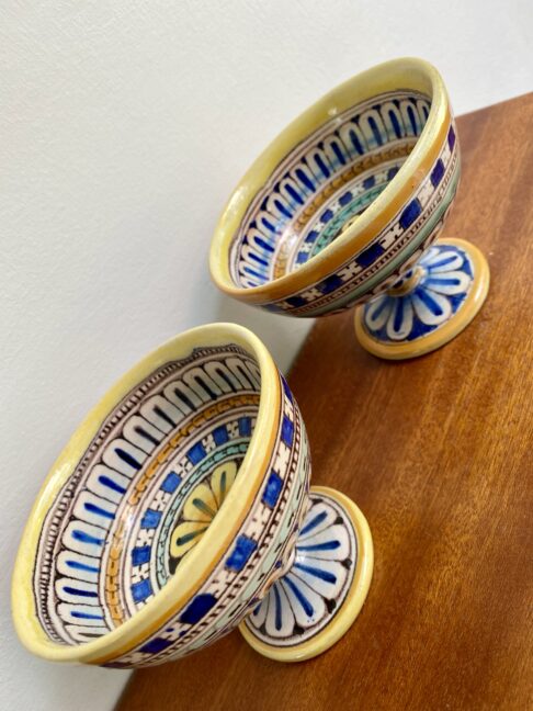 Pair of vintage Italian hand-painted dishes.