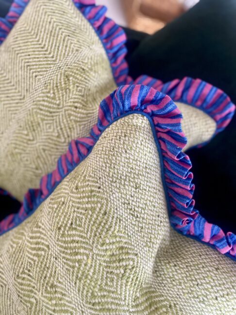 Irish tweed and linen cushions.