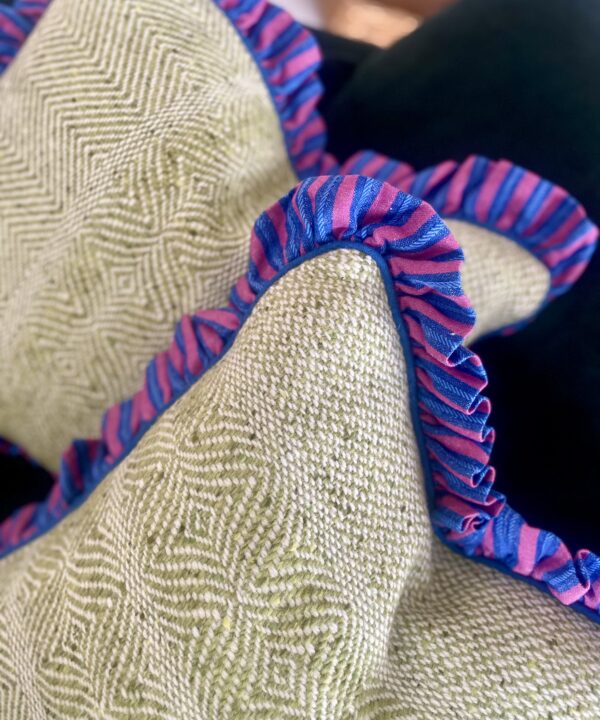Irish tweed and linen cushions.