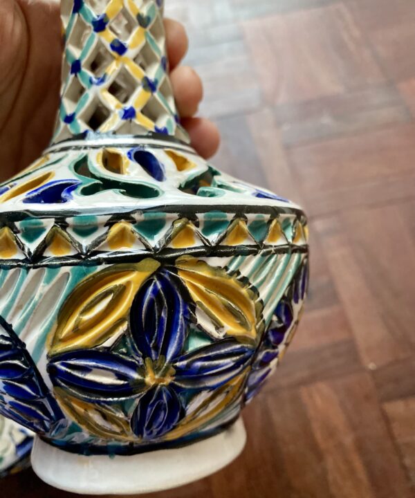 Pierced vintage vase detail.