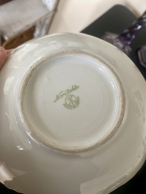 Noritake back stamp on a decorative Japanese vintage dish.