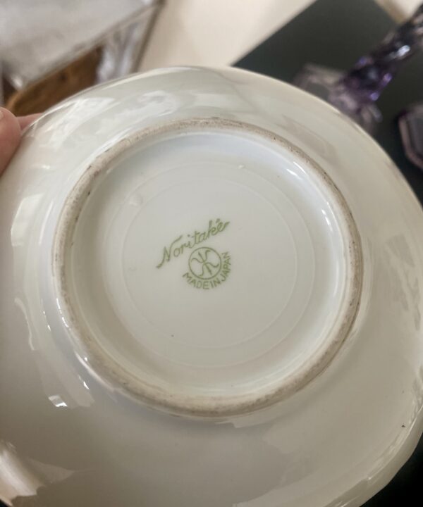 Noritake back stamp on a decorative Japanese vintage dish.