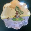 A vintage Japanese trinket dish with colourful lustreware finish.